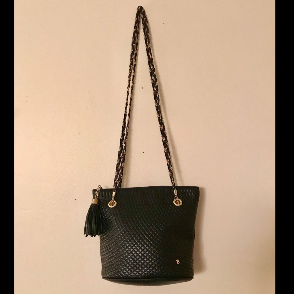 Vintage Bally Quilted Lambskin Chain Strap Bag